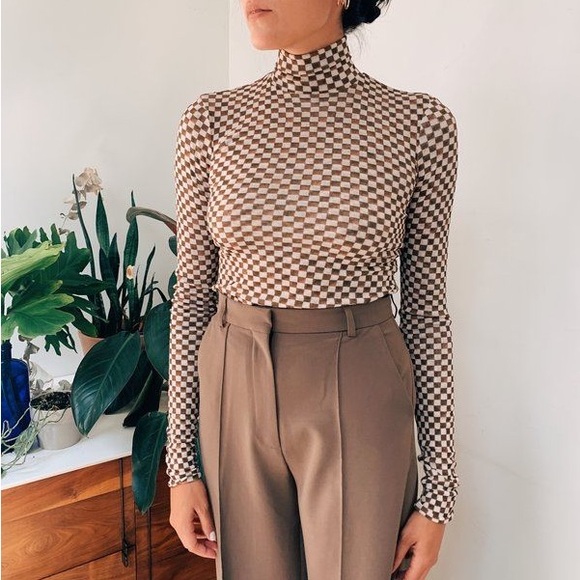 NANUSHKA checker board turtleneck - Picture 3 of 6